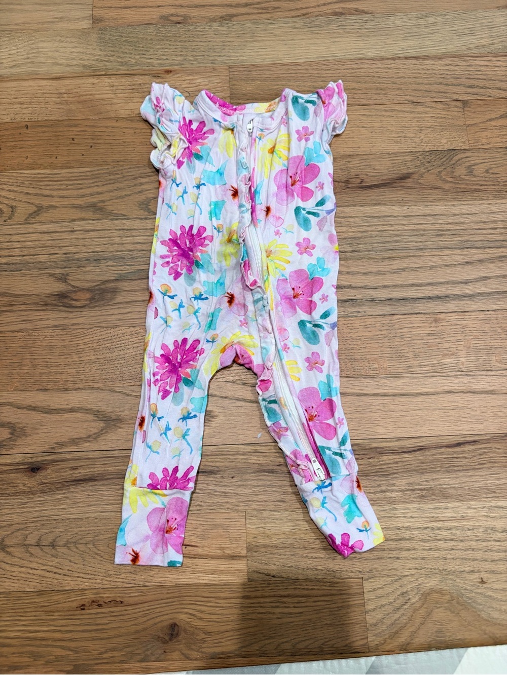 Birdie Bean baby girl super soft floral one piece with zipper